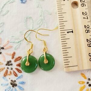 Jade Earrings 14k Gold Filled Findings Dainty Small Earrings for Office Casual